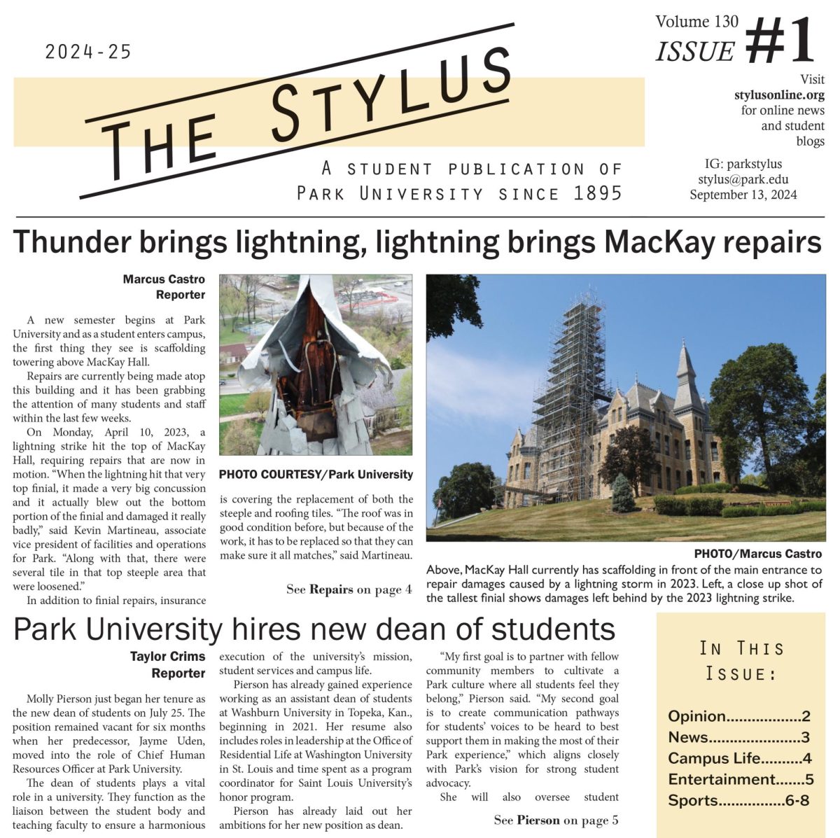 The Stylus - Volume 130 - Issue 1 - September 13, 2024